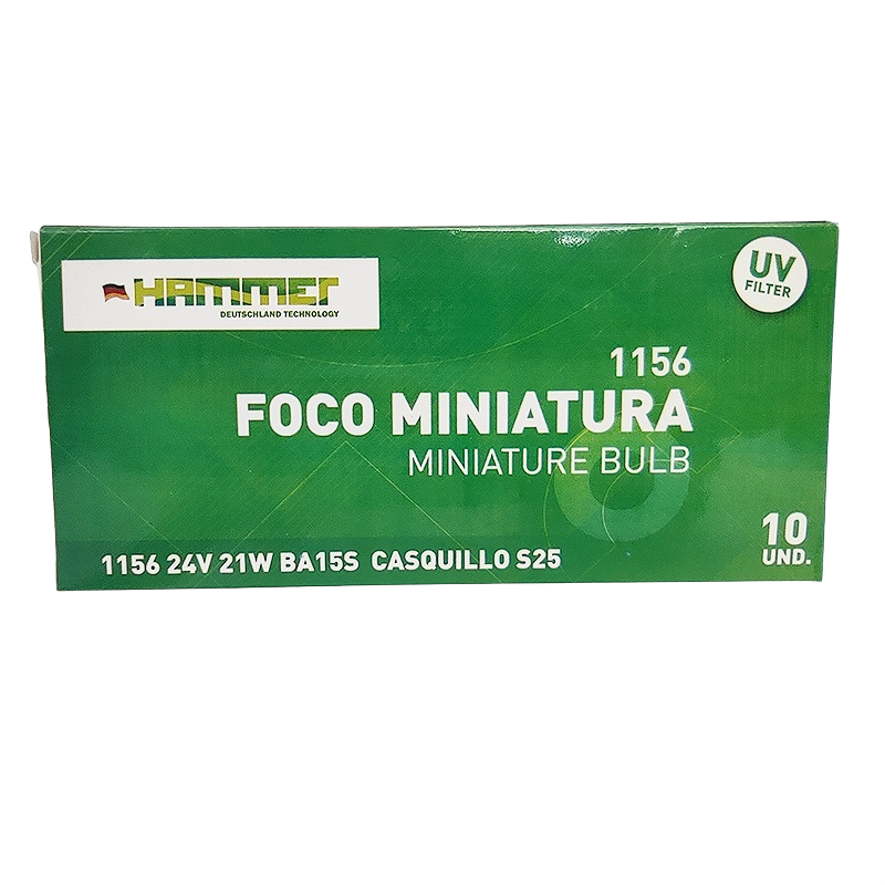 1156 24V 21W BOMBILLO 1 CONTACTO BASE METALICA HAMMER