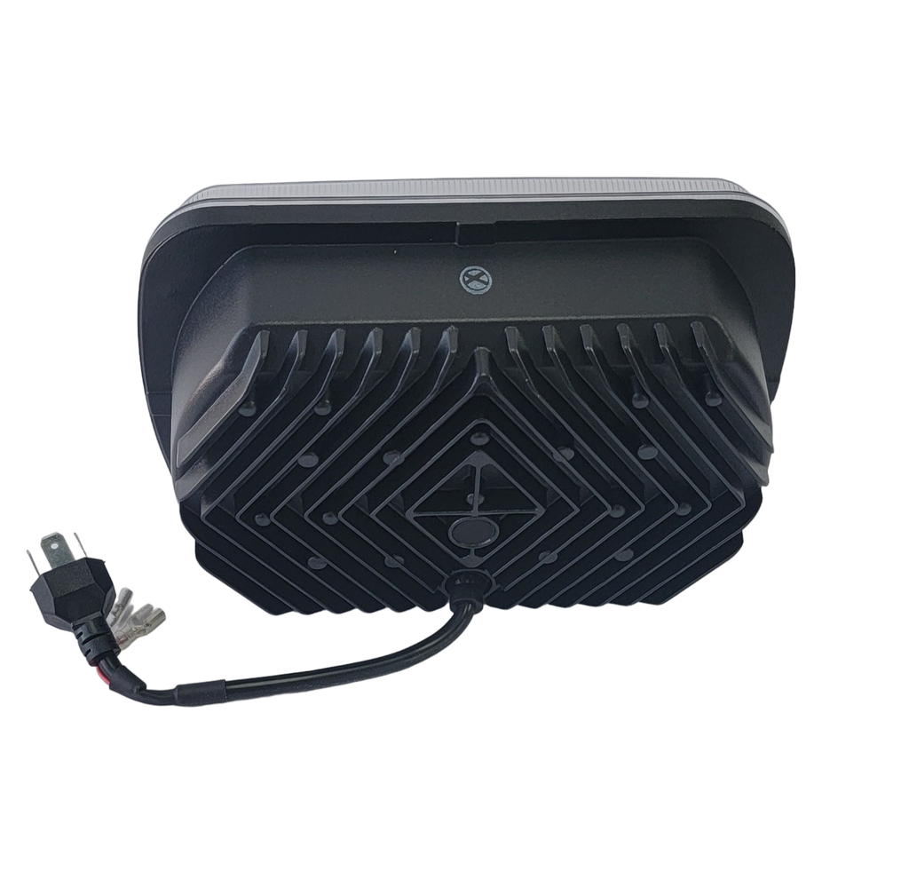 FARO LED 7´´ RECT. 10-30V 65W ALT/BAJ C/CRUCE AMBAR 65MM (UNIDAD)