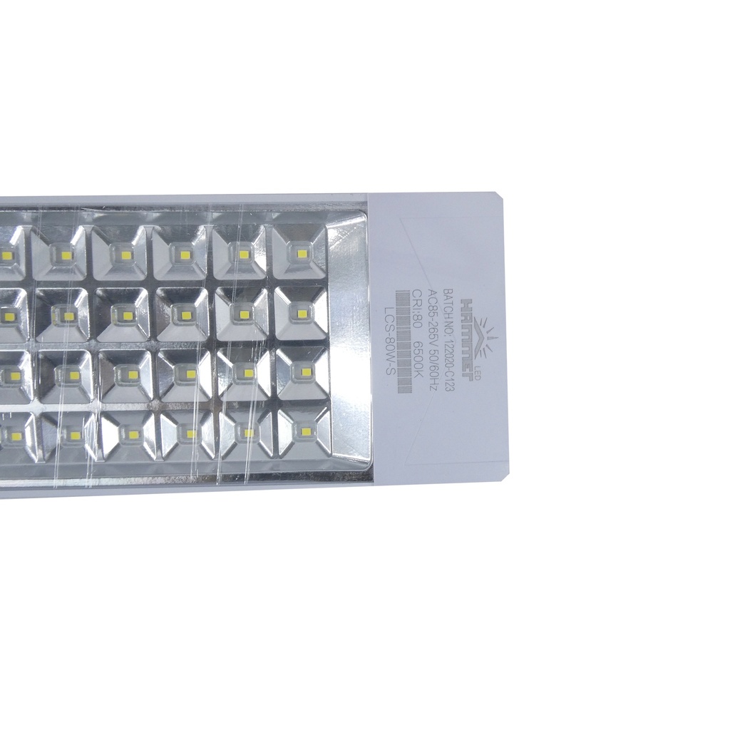 LUMINARIA COLGANTE O SUPERFICIAL - 80W - 65K - 85/265V - 130 L/W - IP20 - 1,20X0,75X0,23 MTS - COLOR SILVER - T811