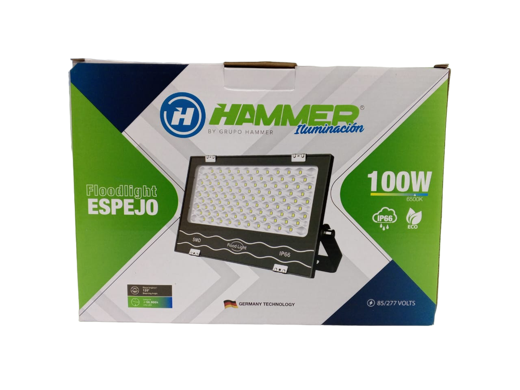 REFLECTOR LED - L.E - 100W - 85/277 VOLTS - 65K - 70 LXW - IP65 - 30.000HORAS - ECONOMY - TIPO ESPEJO