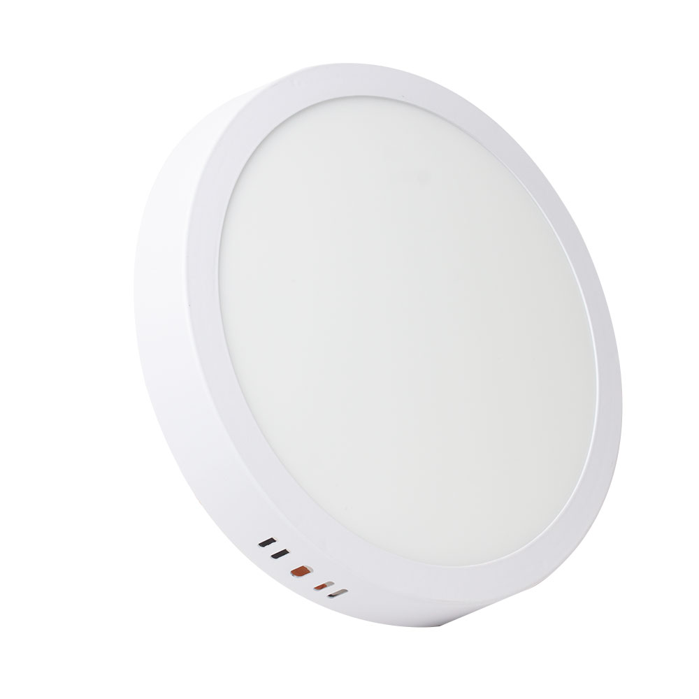 PANEL SUPERFICIAL CIRCULAR LED HALF - 24WATTS - 65K AL. 80 L/W 85/265 VOLTS.
