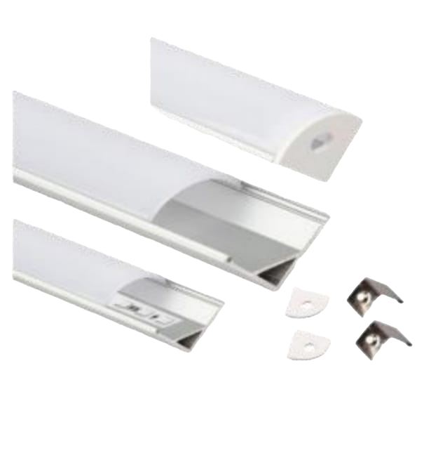 LUMISTAR PERFIL ESQUINERO PARA CINTAS LED 1MT (INCLUYE 2 GANCHOS Y 2 TAPAS)