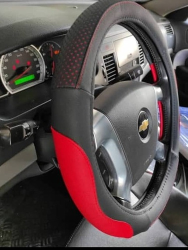 FORRO VOLANTE CUERO ED. LIMITADA NEGRO CON ROJO