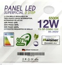 PANEL SUPERFICIAL CIRCULAR-12W-65K-85/265 VOLTS -90 L/W-IRC-80% - DIMERIZABLE 15% -50%-100% CON EL INTERRUP