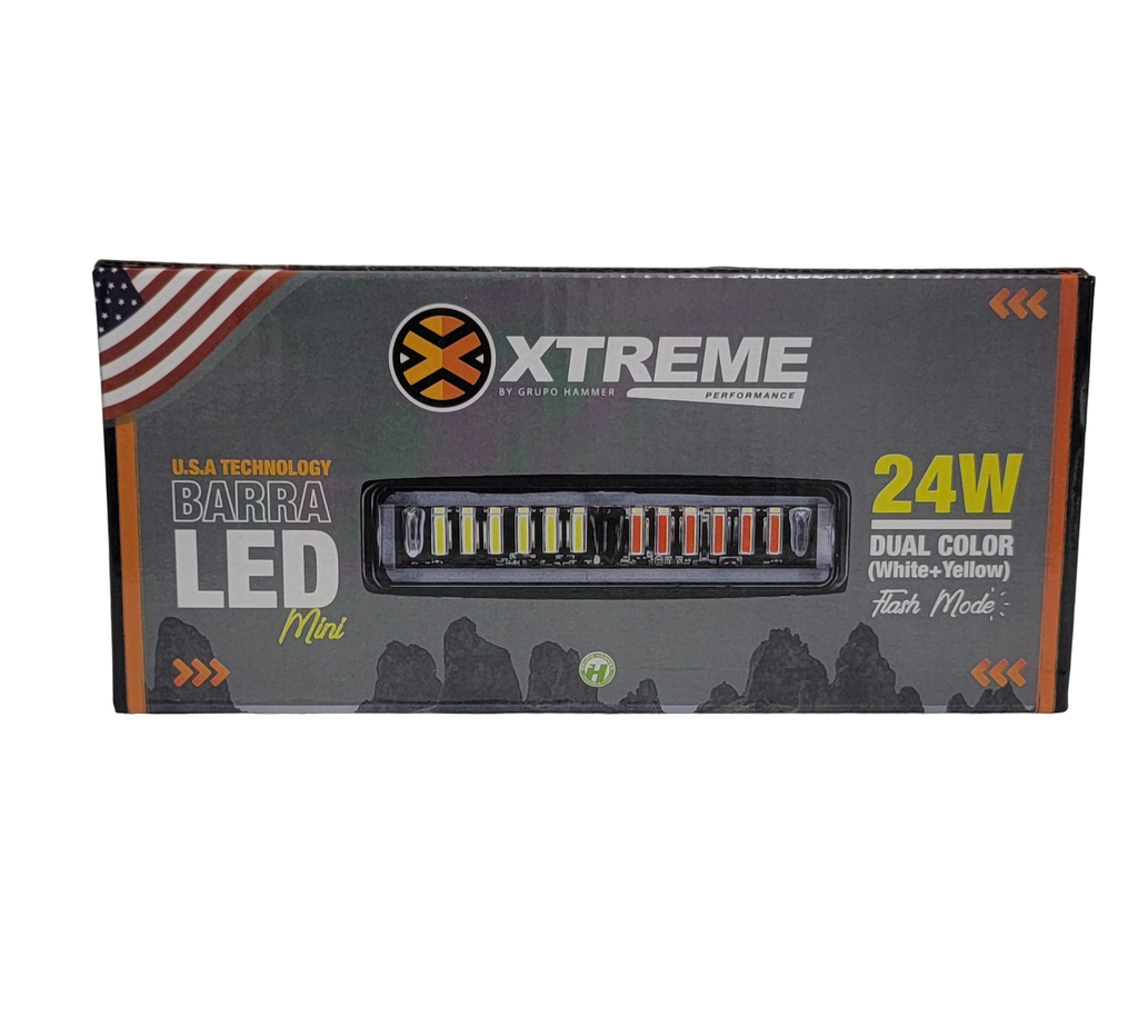 MINI BARRA LED 6.5 24W 10-30V BLANCO/AMBAR C/FLASH