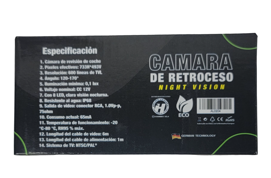 CAMARA DE RETROCESO NIGHT VISION PLANA (E)