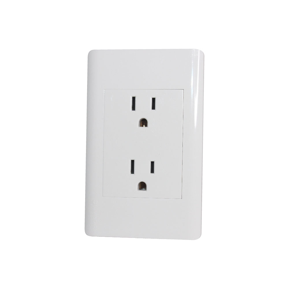 LUMISTAR TOMA DOBLE ELITE P/EMPOTRAR, BLANCO 127 -250V 15AMP