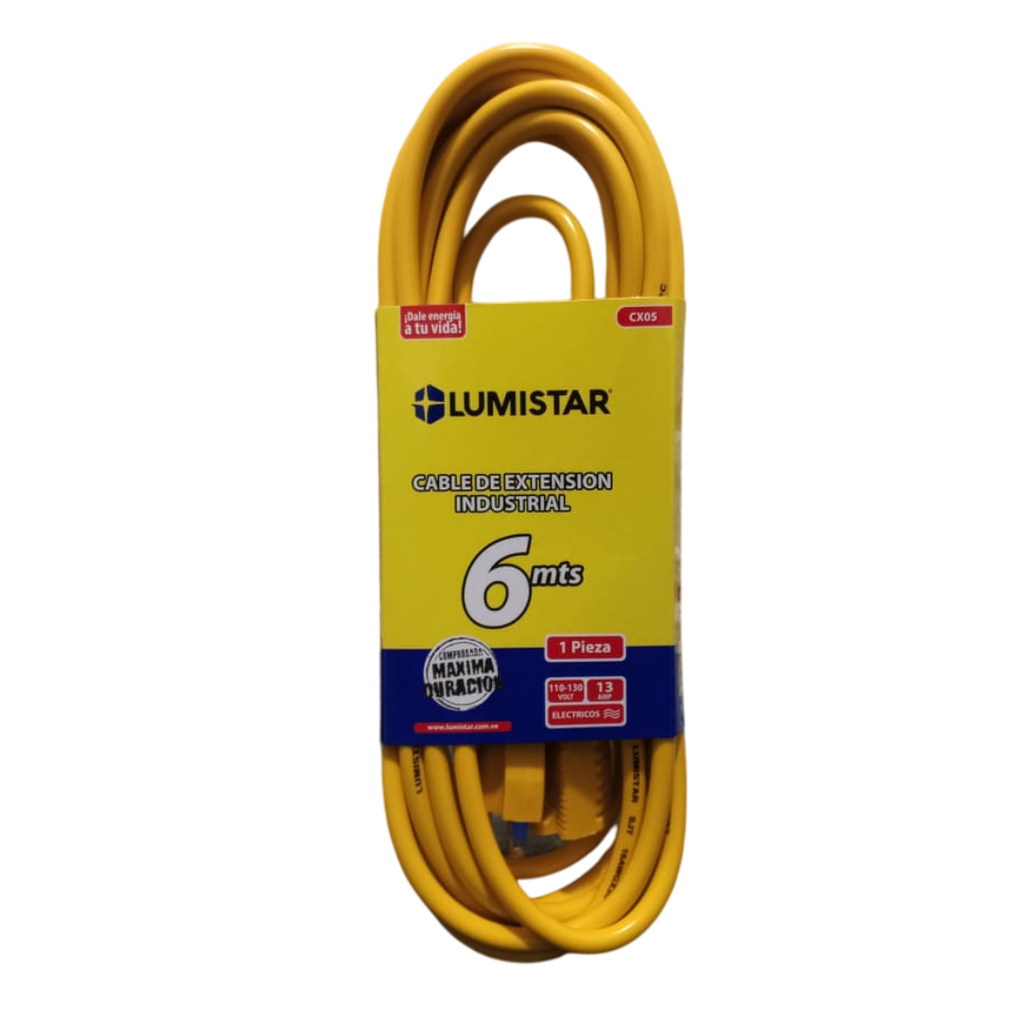 LUMISTAR CABLE DE EXTENSION INDUSTRIAL 6MTS 110-130V 13AMP