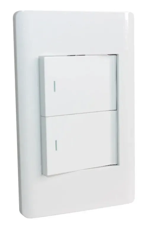 LUMISTAR INTERRUPTOR DOBLE MODERNA P/EMPOTRAR, BLANCO 127-250V 10AMP