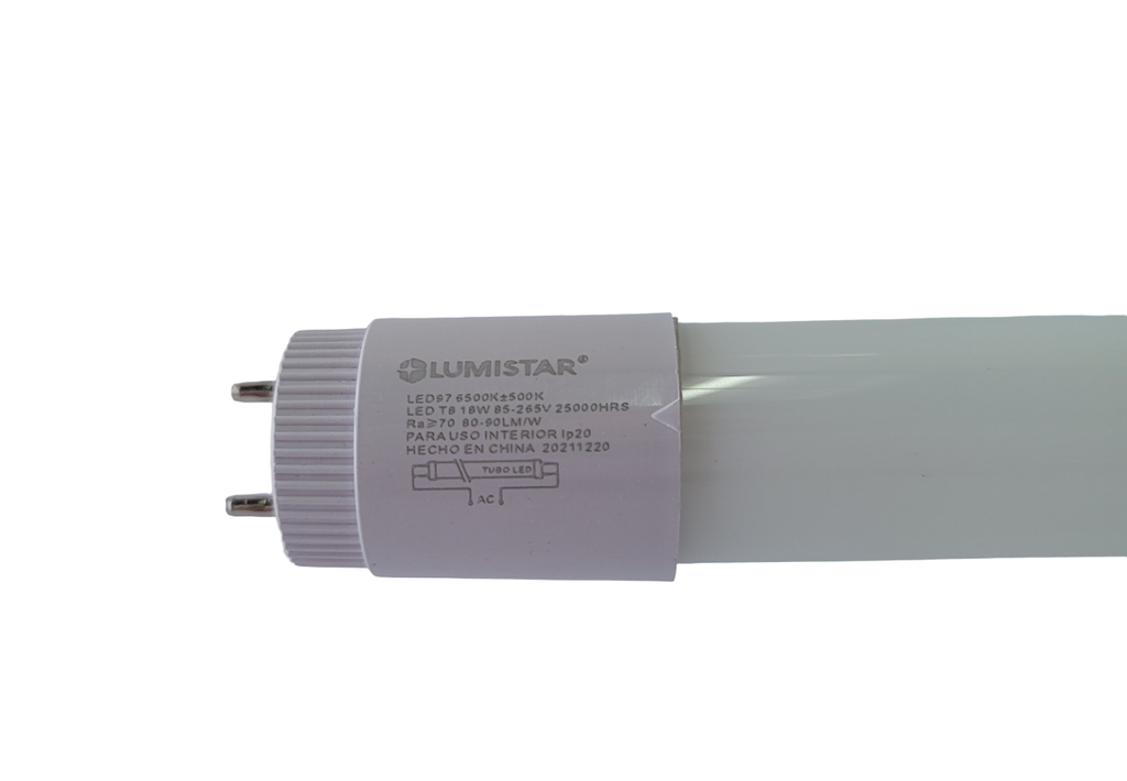 LUMISTAR TUBO LED T8 LUZ BLANCA 18W, IP20 85-265V 6500K  1200MM