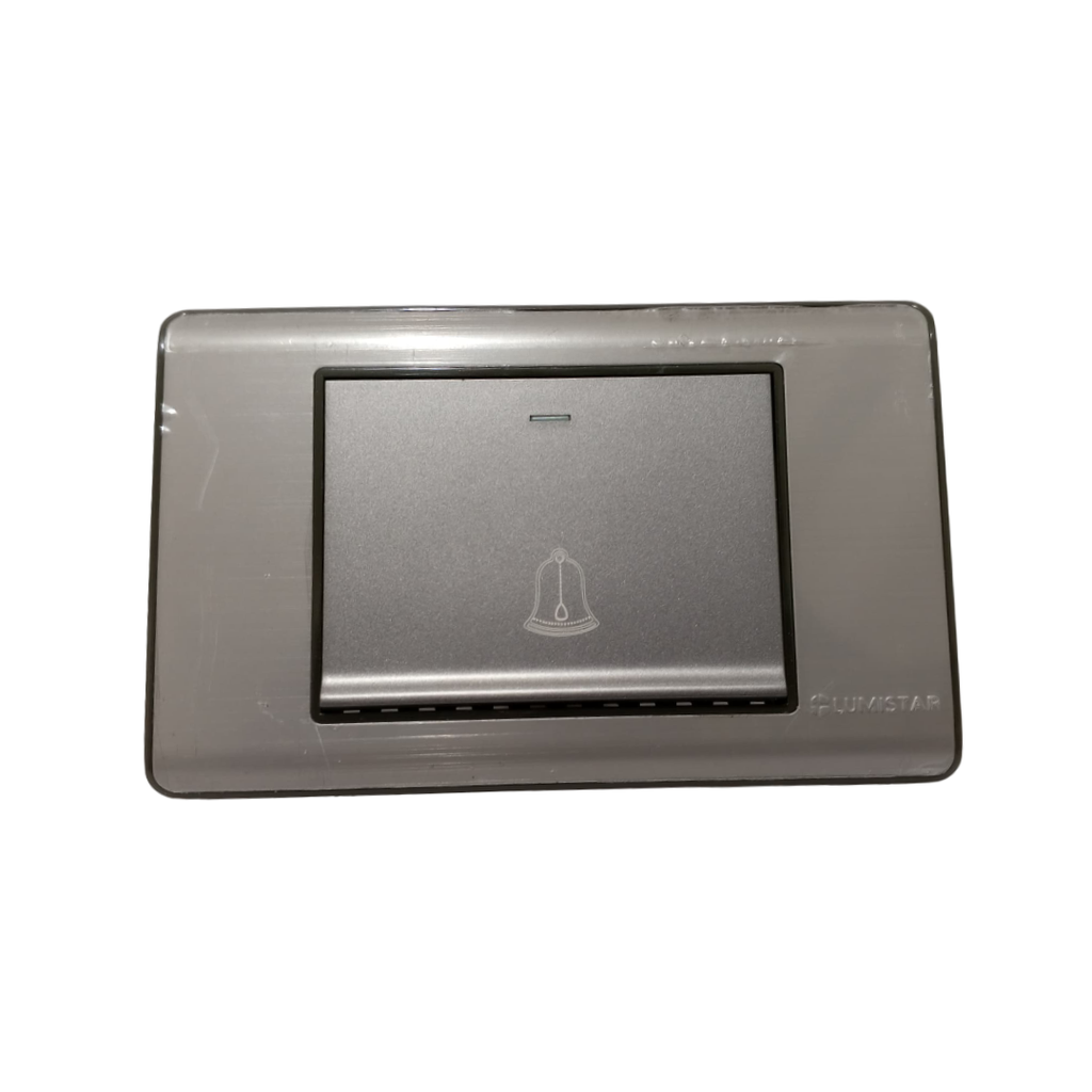 LUMISTAR PULSADOR TIMBRE ELITE P/EMPOTRAR, PLATA 127- 250V 16AMP