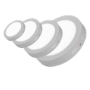 PANEL SUPERFICIAL CIRCULAR LED HALF - 12WATTS - 65K AL. 80 L/W 85/265 VOLTS.