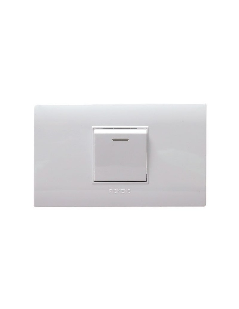 INTERRUPTOR SENCILLO+01 TOMACORRIENTE 2P+T COLOR BLANCO