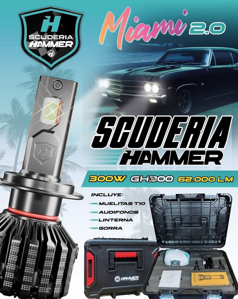 MIAMI 2.0 ESCUDERIA GH300 62.000LM 300W H4 6500K