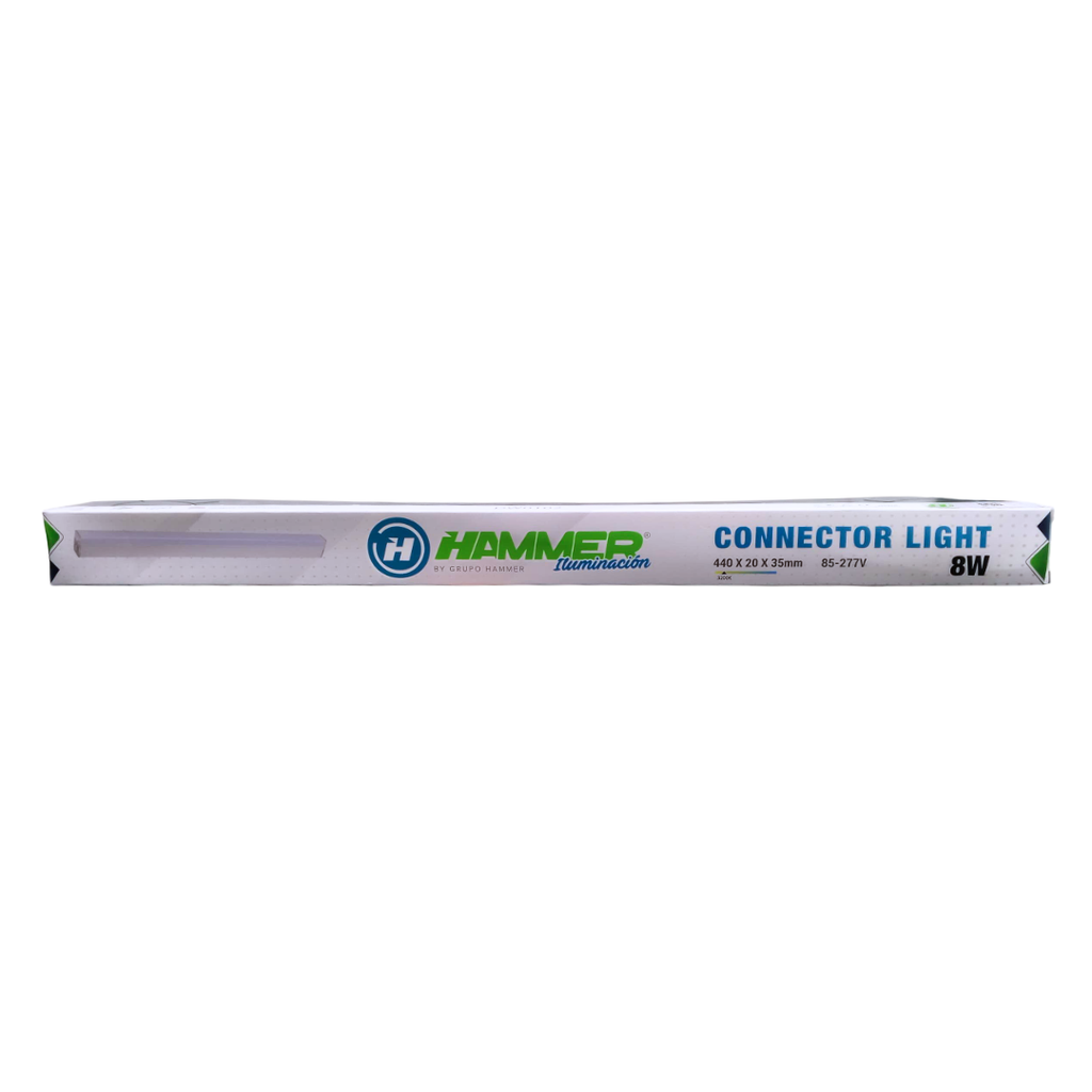 LUMINARIA CONECTOR 3200K / 44CM / 8W / 85-277V / 110LM*W / PVC / CHIPS SMD / INCLUYE CONECTOR ELECTRICO Y FIJADORES