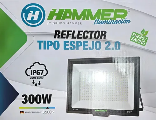 REFLECTOR MODELO ESPEJO 2.0 HAMMER / 300W / 6.500K / 85-277V / 75LM/W / IP65 / ALUM+GLASS/ SMD