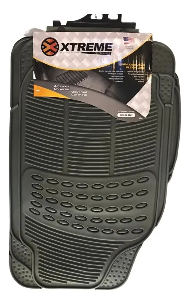 ALFOMBRA UNIVERSAL 3PIEZAS GOMA NEGRA