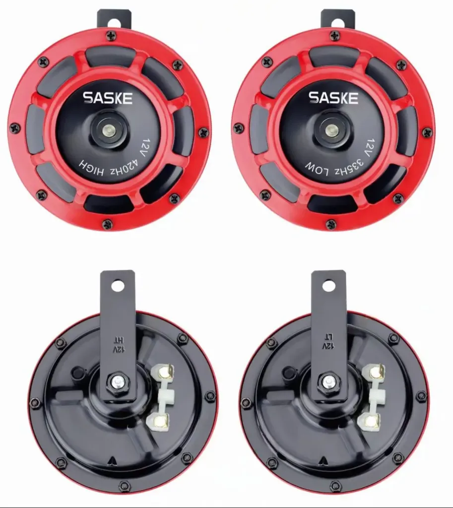 CLAXON SUPER SONANTE 12V (420/335Hz)- Rojo SASKE