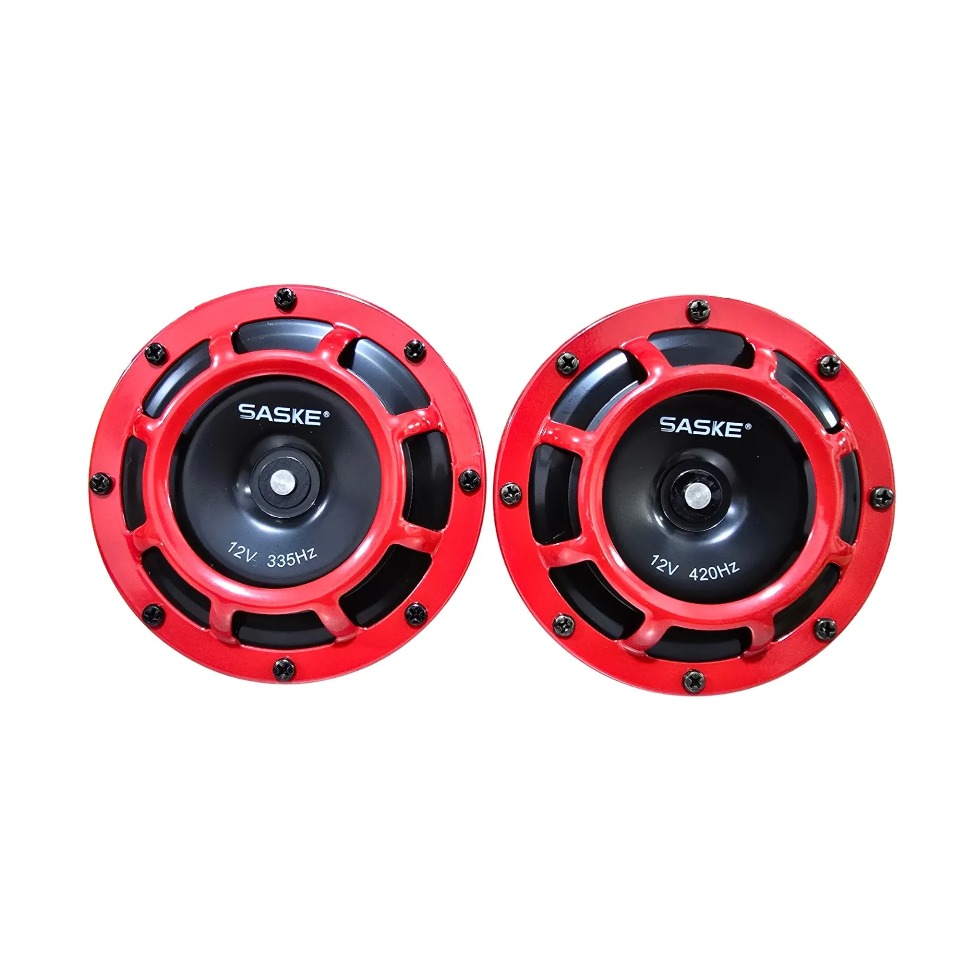CLAXON SUPER SONANTE 12V (420/335Hz)- Rojo SASKE