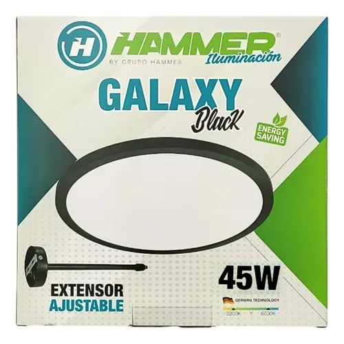 LUMINARIA SUPERFICIAL GALAXY / 45W / 85-277V / PVC / 3.200K-4100K-6.500K / 80LM*W / 60*2,5CM / CRI80 / IP20 / BORDE NEGRO/ INCLUYE GUAYAS AJUSTABLES  / INSTALACIÓN SUPERICIAL O CON GUAYAS