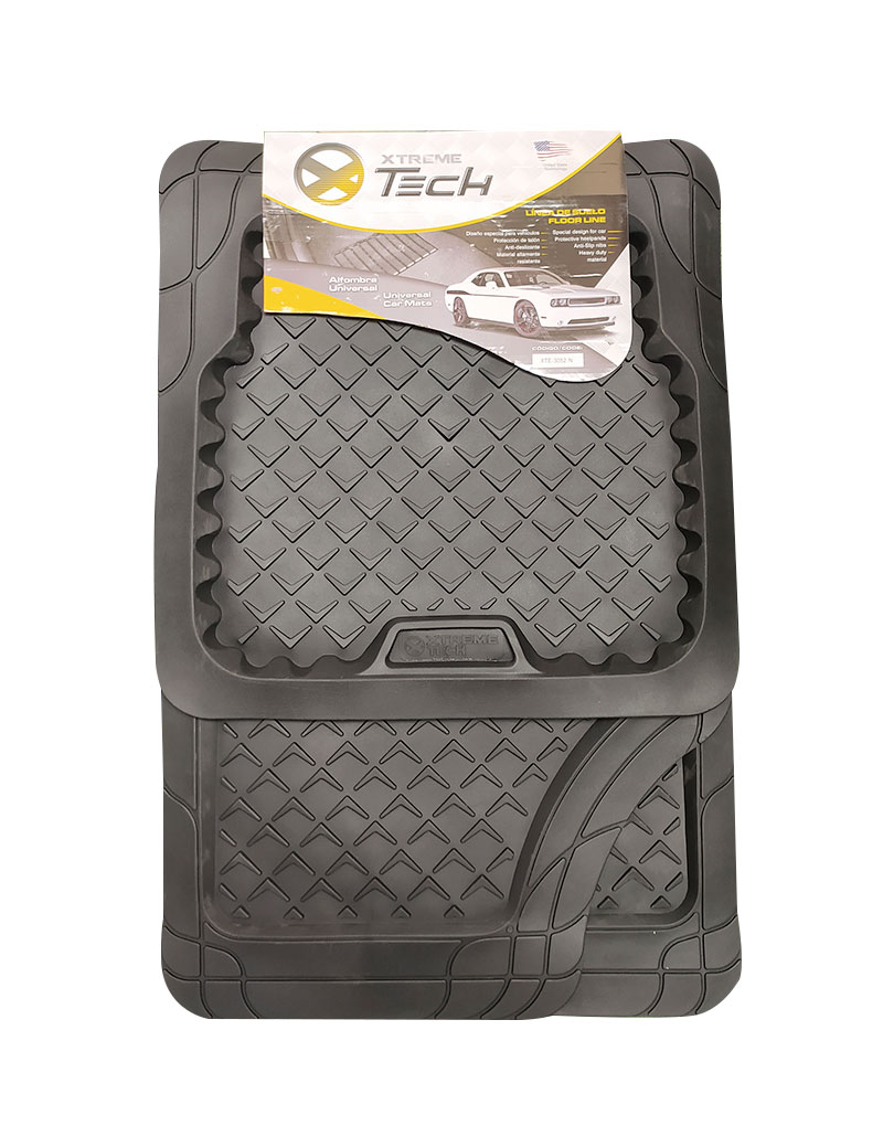 ALFOMBRA TIPO BANDEJA 4 PIEZAS GOMA NEGRA