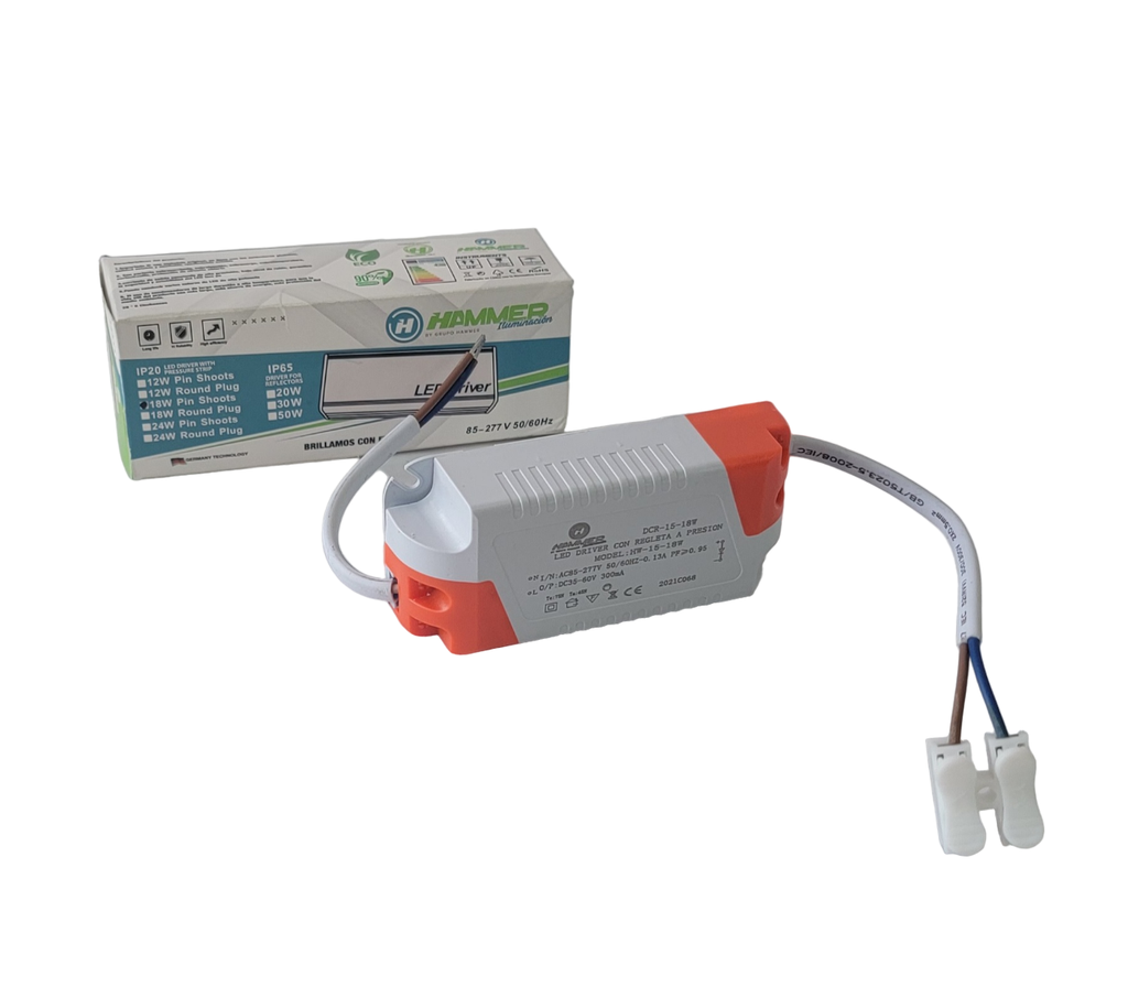 DRIVER LED - 115/18 WATTS - CON REGLETA A PRESION