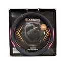 FORRO DE VOLANTE ESPECIAL CUERO NEGRO CON ROSADO