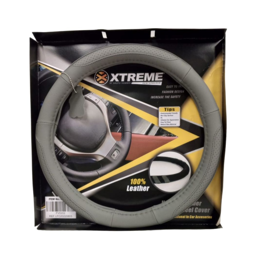 FORRO DE VOLANTE ESPECIAL CUERO GRIS