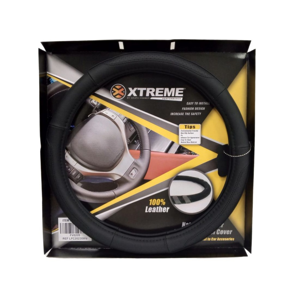 FORRO DE VOLANTE ESPECIAL CUERO NEGRO TALLA L