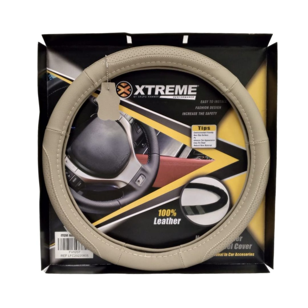 [FV0207] FORRO VOLANTE CUERO BEIGE ESPECIAL TALLA L