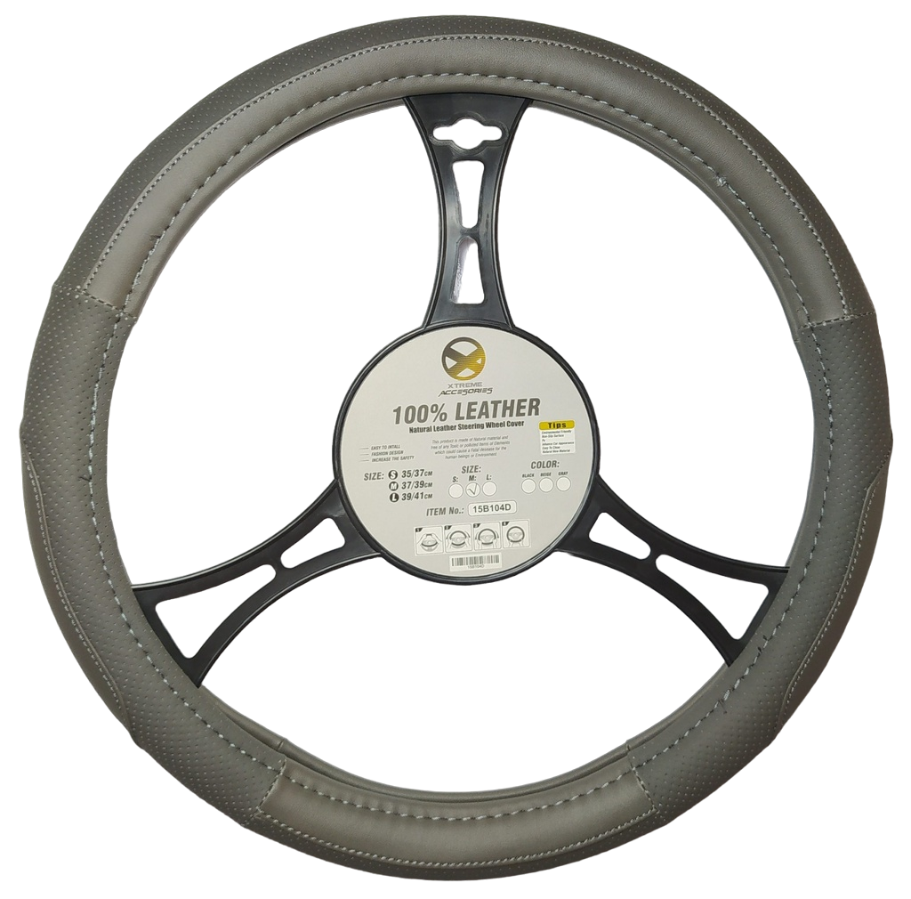 FORRO VOLANTE SEMI-CUERO GRIS ECONOMICO
