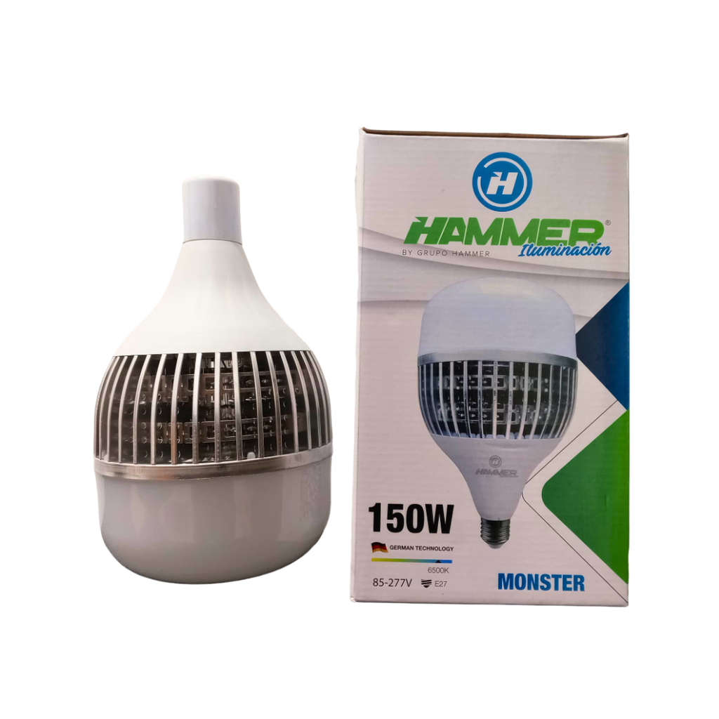 BULBO LED MONSTER - 150W - E27 E40 - 65K - 100 L/W - 40.000 HORAS - 85/277 V/ P.F 0,9/ PVC+ALUM / IP20 BOMBILLO