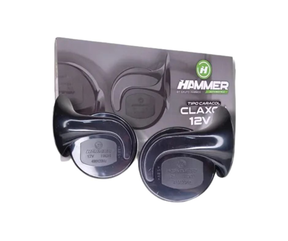 [HC0111] JUEGO DE CLAXON HAMMER TIPO CARACOL NEGRA 12V