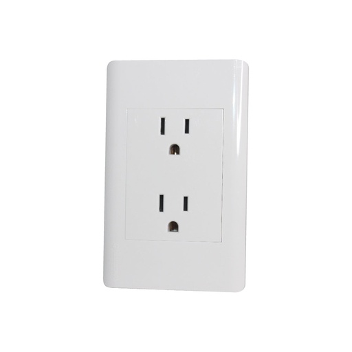 [SW43] LUMISTAR TOMA DOBLE ELITE P/EMPOTRAR, BLANCO 127 -250V 15AMP