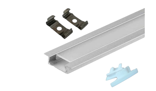 [LED190] LUMISTAR PERFIL EMPOTRABLE PARA CINTAS LED 1MT (INCLUYE 2 GANCHOS Y 2 TAPAS)