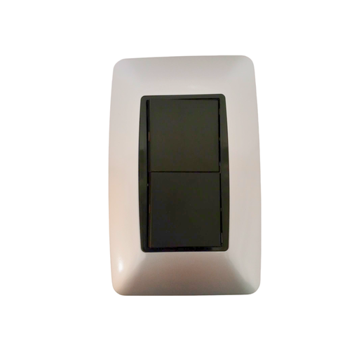 [SW70] LUMISTAR INTERRUPTOR DOBLE MODERNA P/EMPOTRAR PLATA, 127-250V, 10AMP