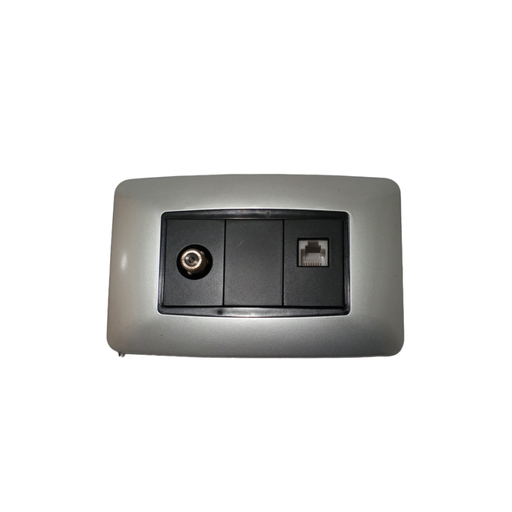[SW84] LUMISTAR TOMA COAXIAL Y TELEFONICA MODERNA P/EMPOTRAR PLATA