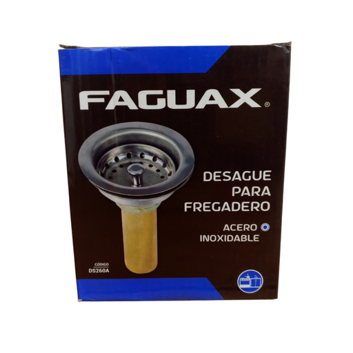 [DS260A] FAGUAX DESAGUE PARA FREGADERO, ACERO INOXIDABLE