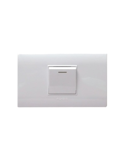 [BL-118K-07] INTERRUPTOR SENCILLO+01 TOMACORRIENTE 2P+T COLOR BLANCO