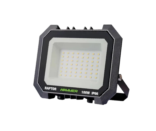[RF0301]  REFLECTOR RAPTOR100 / 100W / 85-305V / 6,500K / 120LM*W HILUMEN / IP66 / 90° BEAM / DOB / ALUMINIO + GLASS / PF0.9