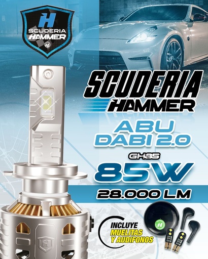 [HL2012] LUCES LED ABU DABI 2.0 SCUDERIA HAMMER LED KIT 28.000 LM 85W H4 6000K