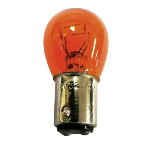 [HA0114] 1034 BAY-15D BOMBILLO 12V 2 CONTACTO BASE METALICA AMBAR