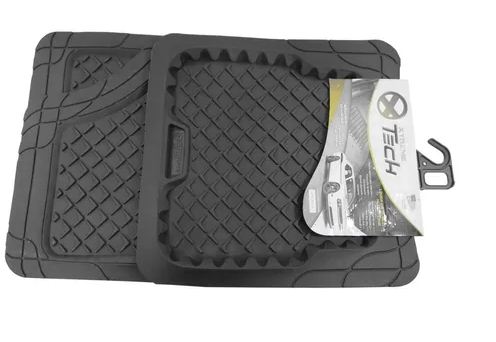 [AF0110] ALFOMBRA TIPO BANDEJA DETALLE GOMA 4 PIEZAS NEGRA 