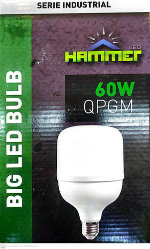 [QPGM-60W] BULBO LED - BIG - E27 - 60W - 65K - 100 L/W - 30.000 HORAS - 85/265 VOLTS