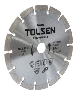 [TL0308] DISCO DE CORTE SEGMENTADO DIAMANTE 180*22.2mm - 7"x7/8"