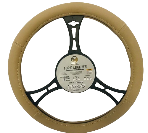 [FV0114] FORRO DE VOLANTE SEMICUERO BEIGE ECONOMICO