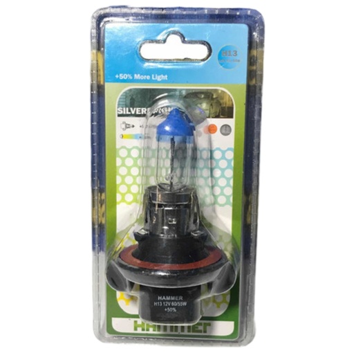 [HA0809] H13 12V 55/60W+50% SILVER BRIGHT BLISTER 1 PZA