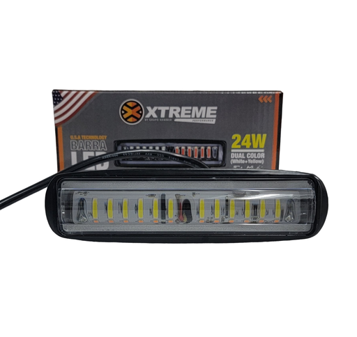 [FA0138] MINI BARRA LED 6.5 24W 10-30V BLANCO/AMBAR C/FLASH
