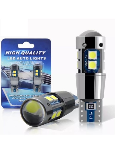 [166B] LUCES T10 3030 10SMD CANBUS (PAR) BLANCO