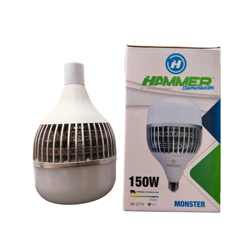 [DW0328] BULBO LED MONSTER - 150W - E27 E40 - 65K - 100 L/W - 40.000 HORAS - 85/277 V/ P.F 0,9/ PVC+ALUM / IP20 BOMBILLO